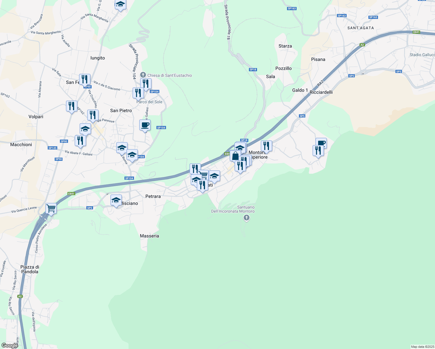 map of restaurants, bars, coffee shops, grocery stores, and more near 6 Cortile Casa Pepe in Torchiati