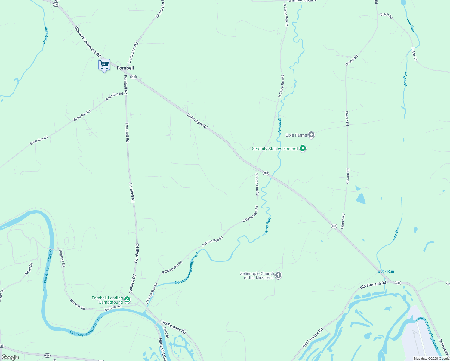 map of restaurants, bars, coffee shops, grocery stores, and more near 138 Peeples Street in Fombell