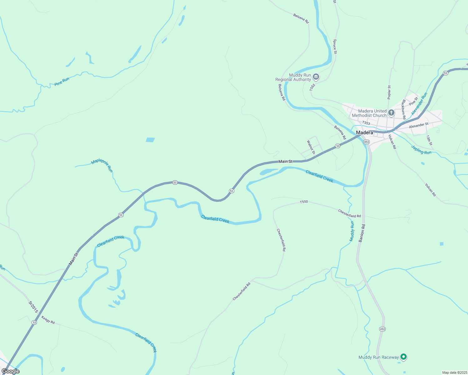 map of restaurants, bars, coffee shops, grocery stores, and more near Main Street in Madera