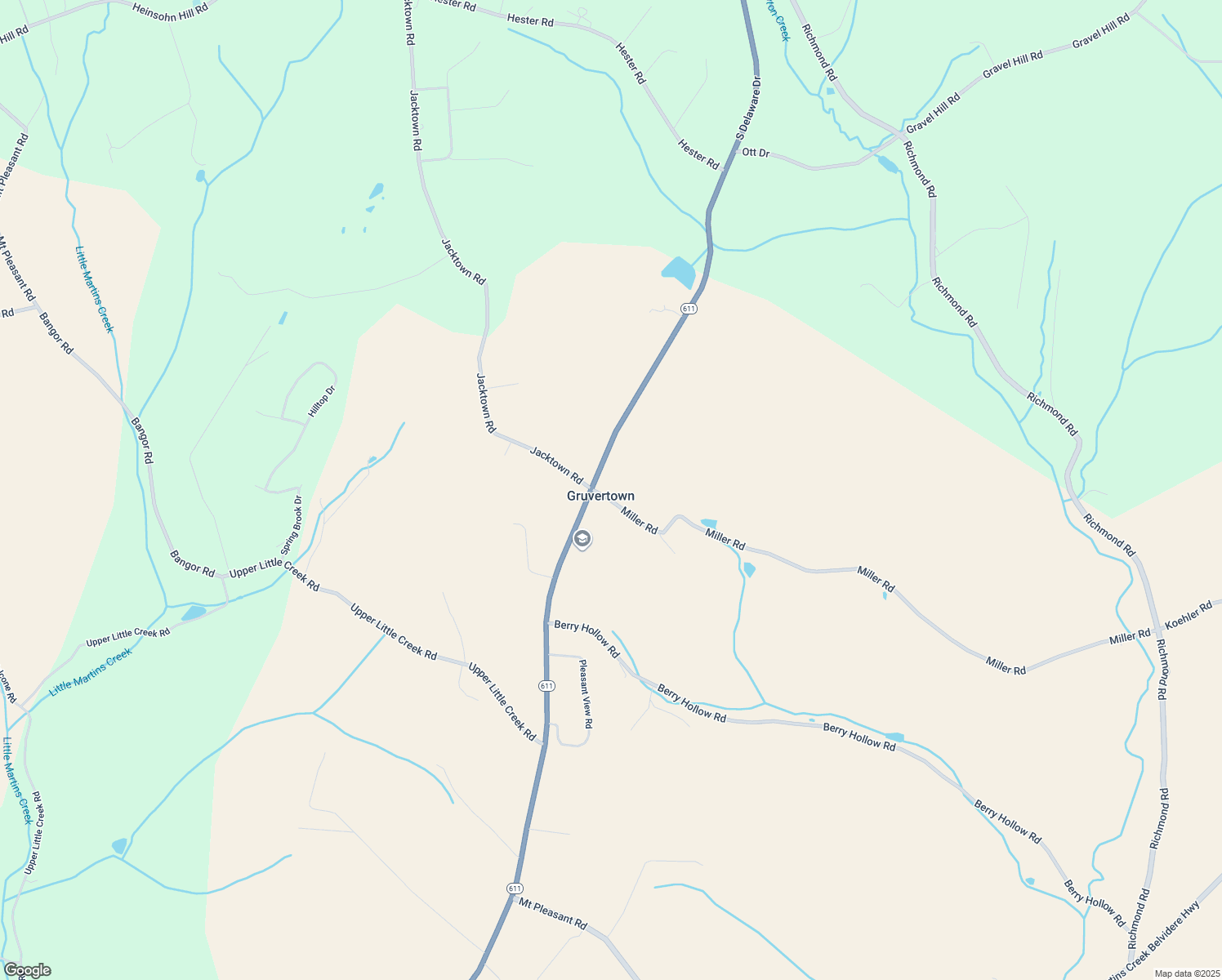map of restaurants, bars, coffee shops, grocery stores, and more near 4164 Miller Road in Bangor