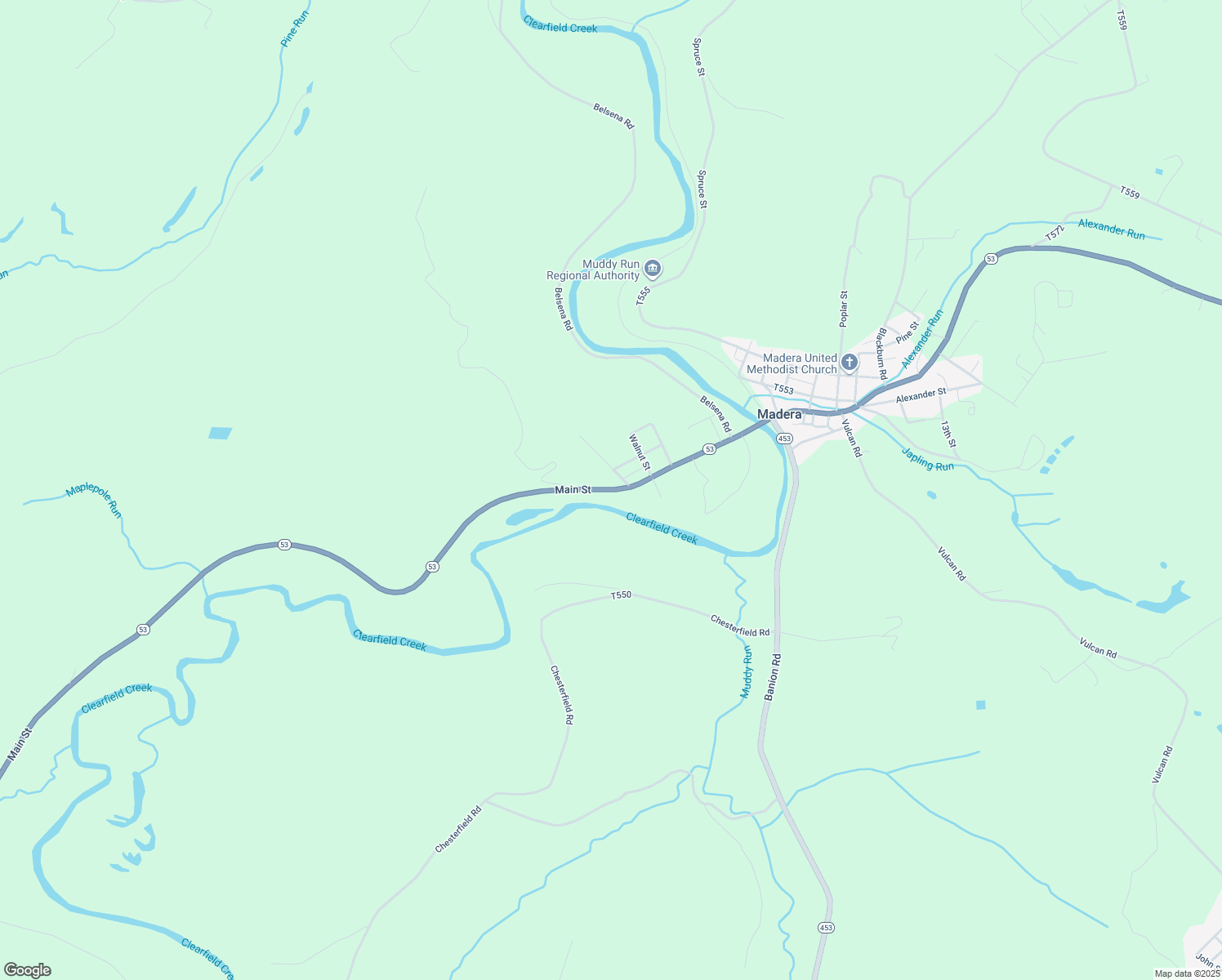 map of restaurants, bars, coffee shops, grocery stores, and more near Main Street in Madera