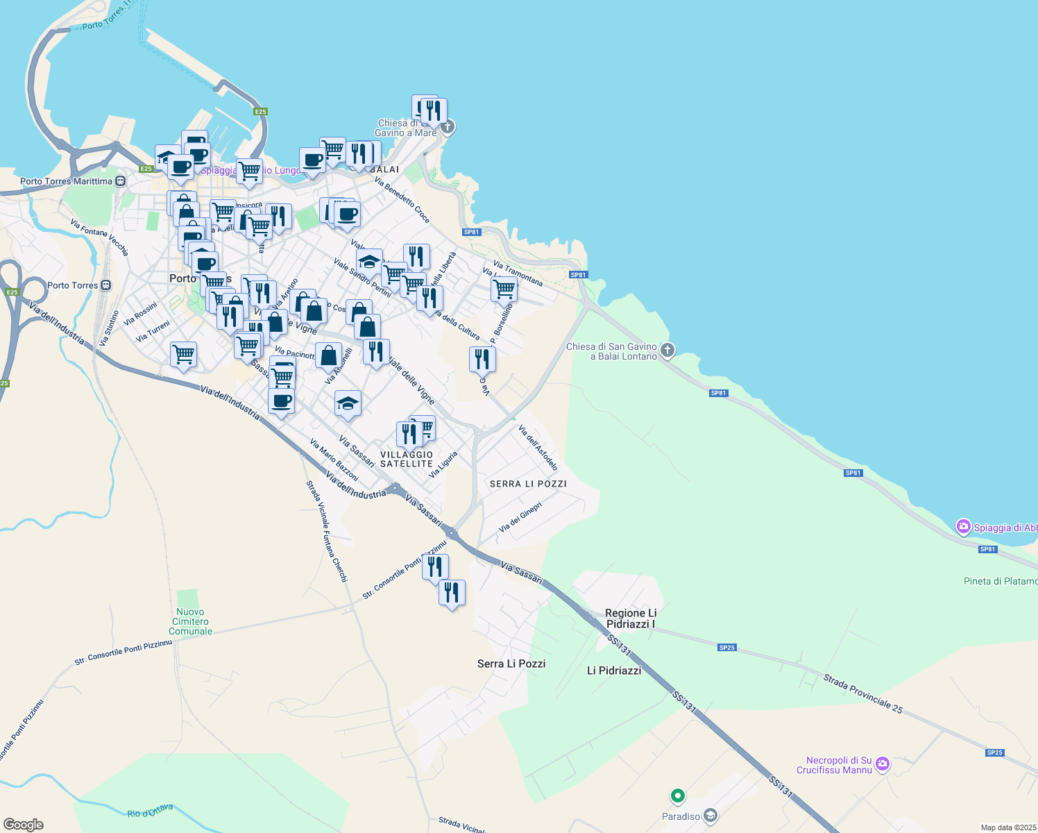 map of restaurants, bars, coffee shops, grocery stores, and more near 1 Via dell'Asfodelo in San Giovanni