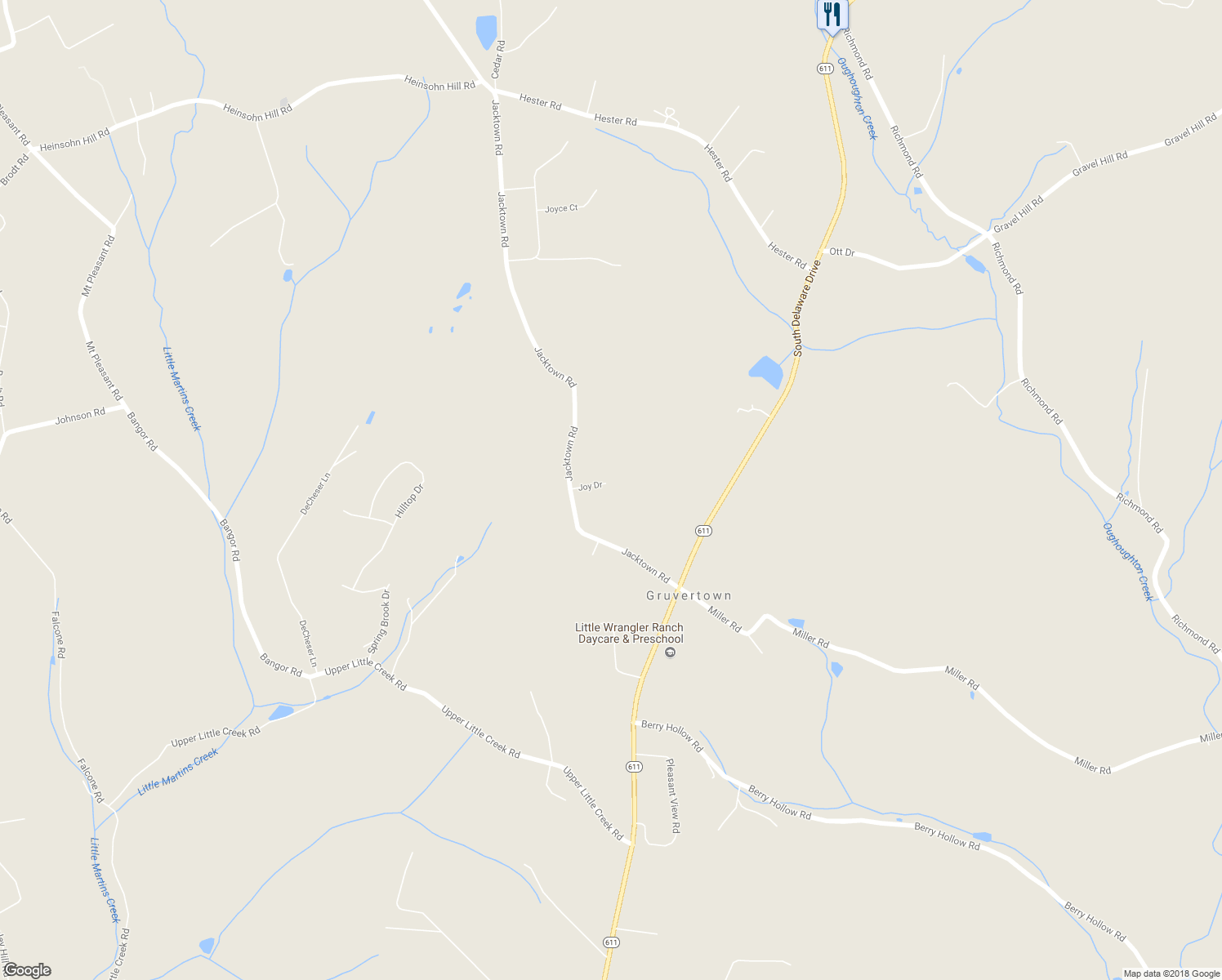 map of restaurants, bars, coffee shops, grocery stores, and more near 3945 Joy Drive in Bangor