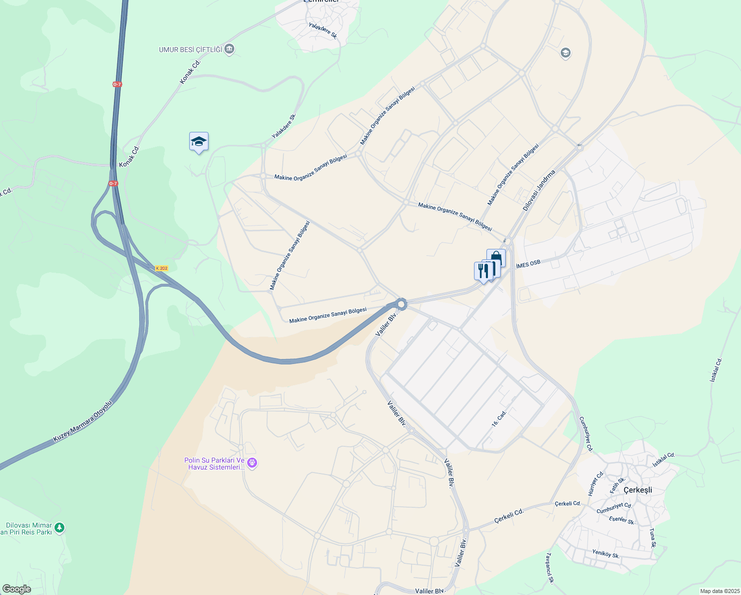 map of restaurants, bars, coffee shops, grocery stores, and more near in Dilovası
