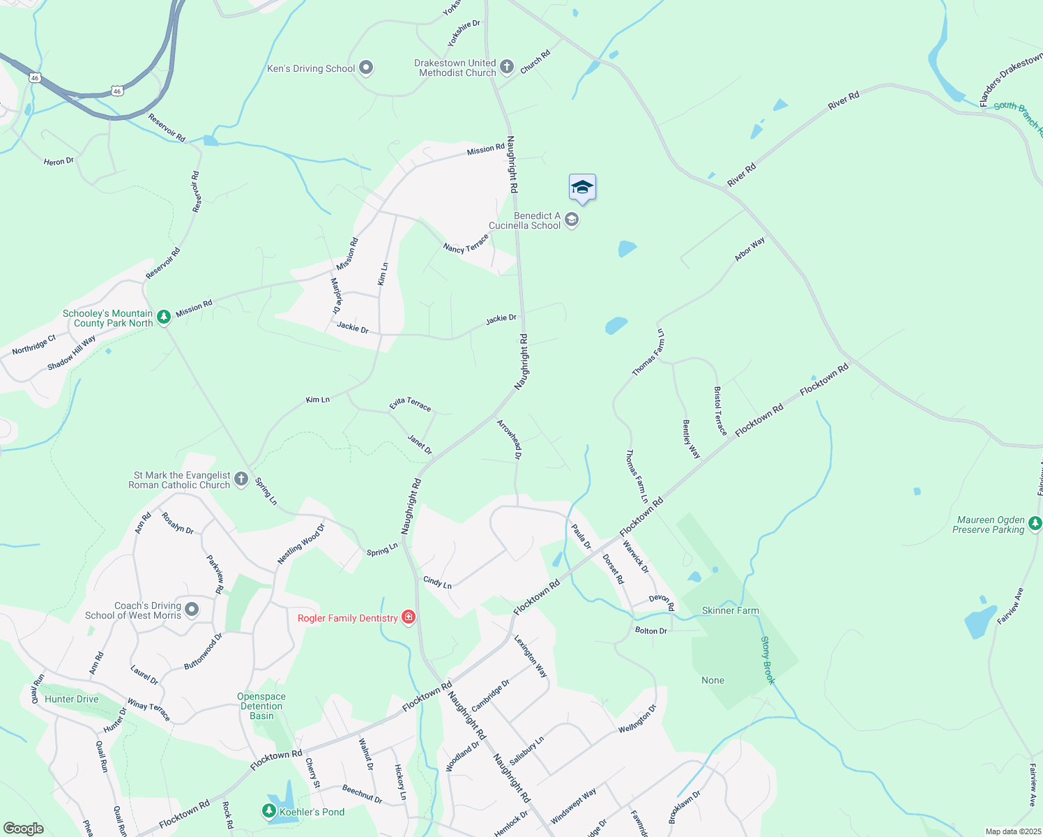 map of restaurants, bars, coffee shops, grocery stores, and more near 4 Hidden Glen Road in Washington Township