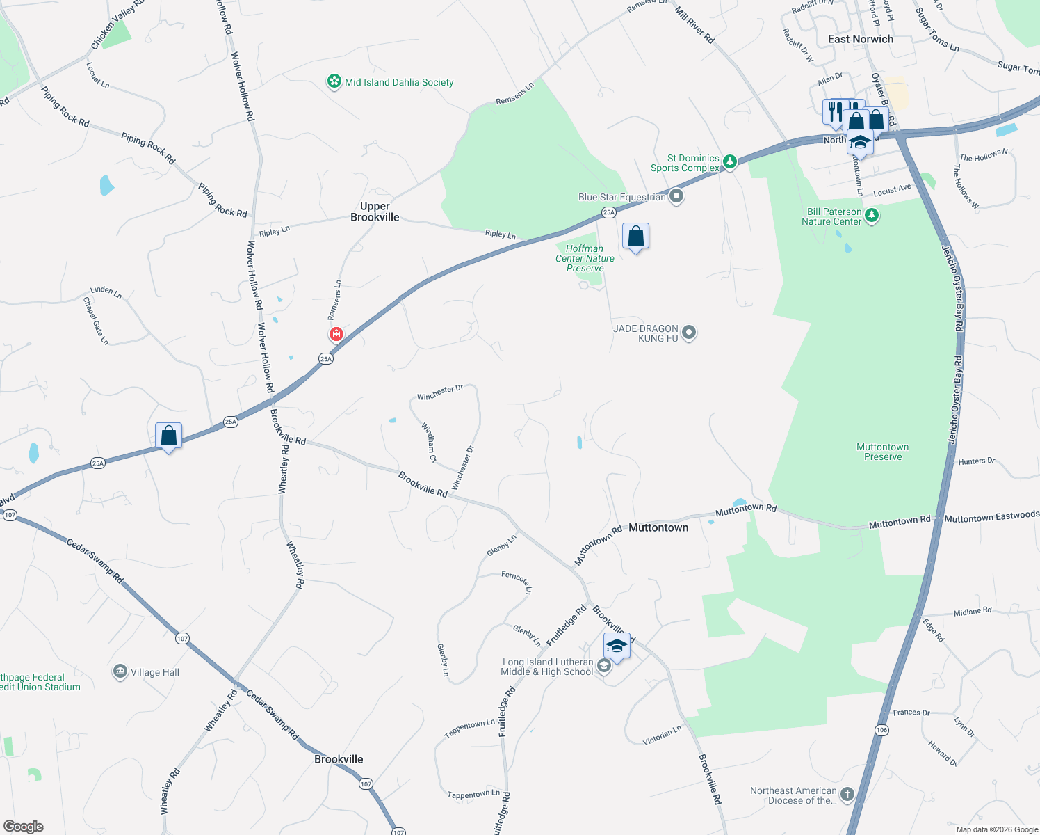 map of restaurants, bars, coffee shops, grocery stores, and more near 4 Nichols Court in Glen Head