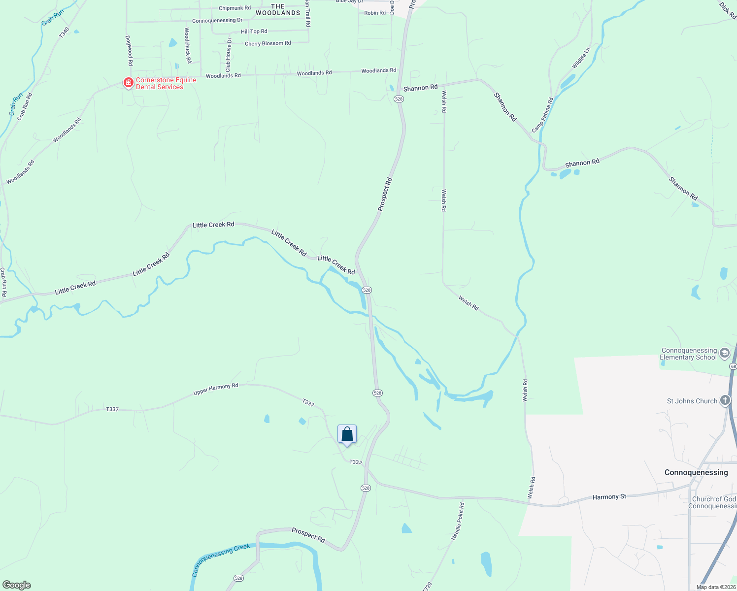 map of restaurants, bars, coffee shops, grocery stores, and more near 899 Prospect Road in Evans City