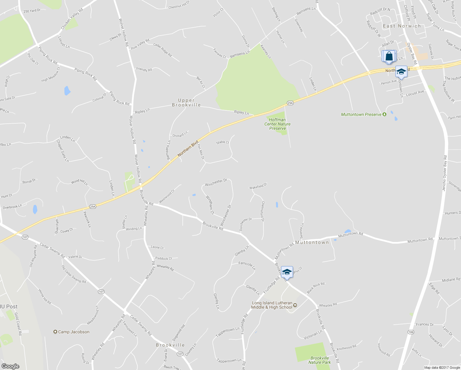 map of restaurants, bars, coffee shops, grocery stores, and more near 6 Summerwind Drive in Glen Head