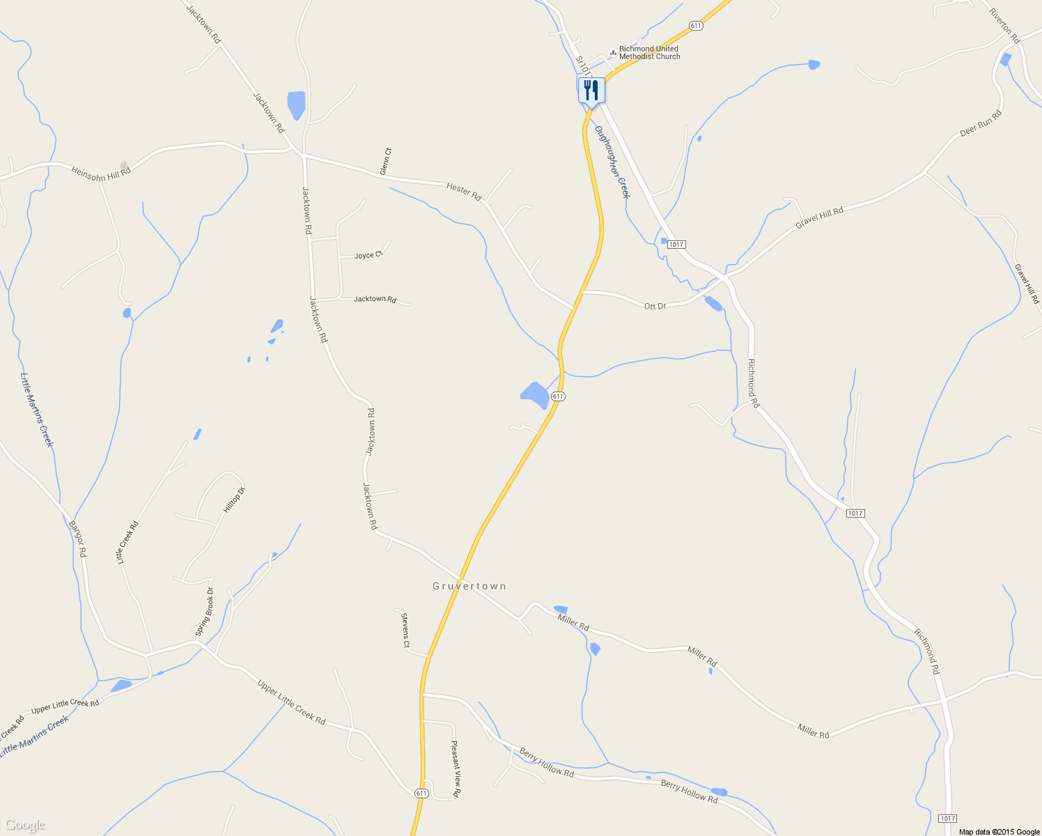 map of restaurants, bars, coffee shops, grocery stores, and more near 10840 North Delaware Drive in Bangor