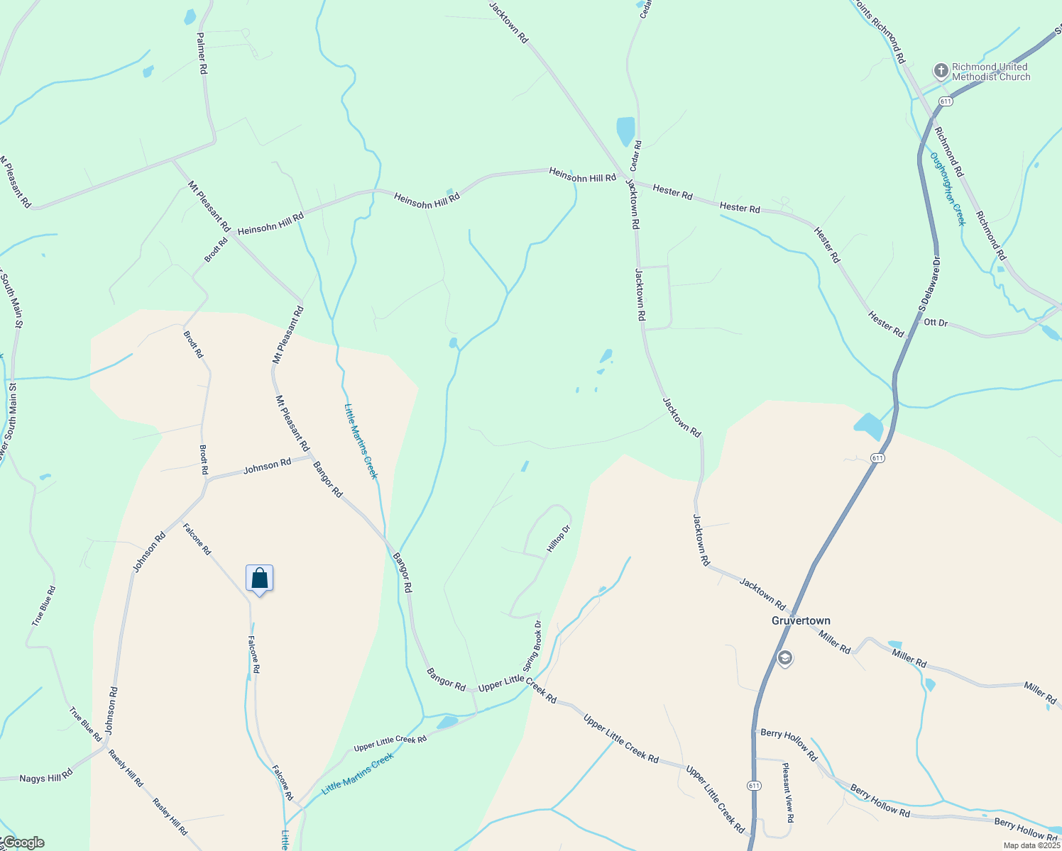map of restaurants, bars, coffee shops, grocery stores, and more near 1019 Jacktown Road in Bangor
