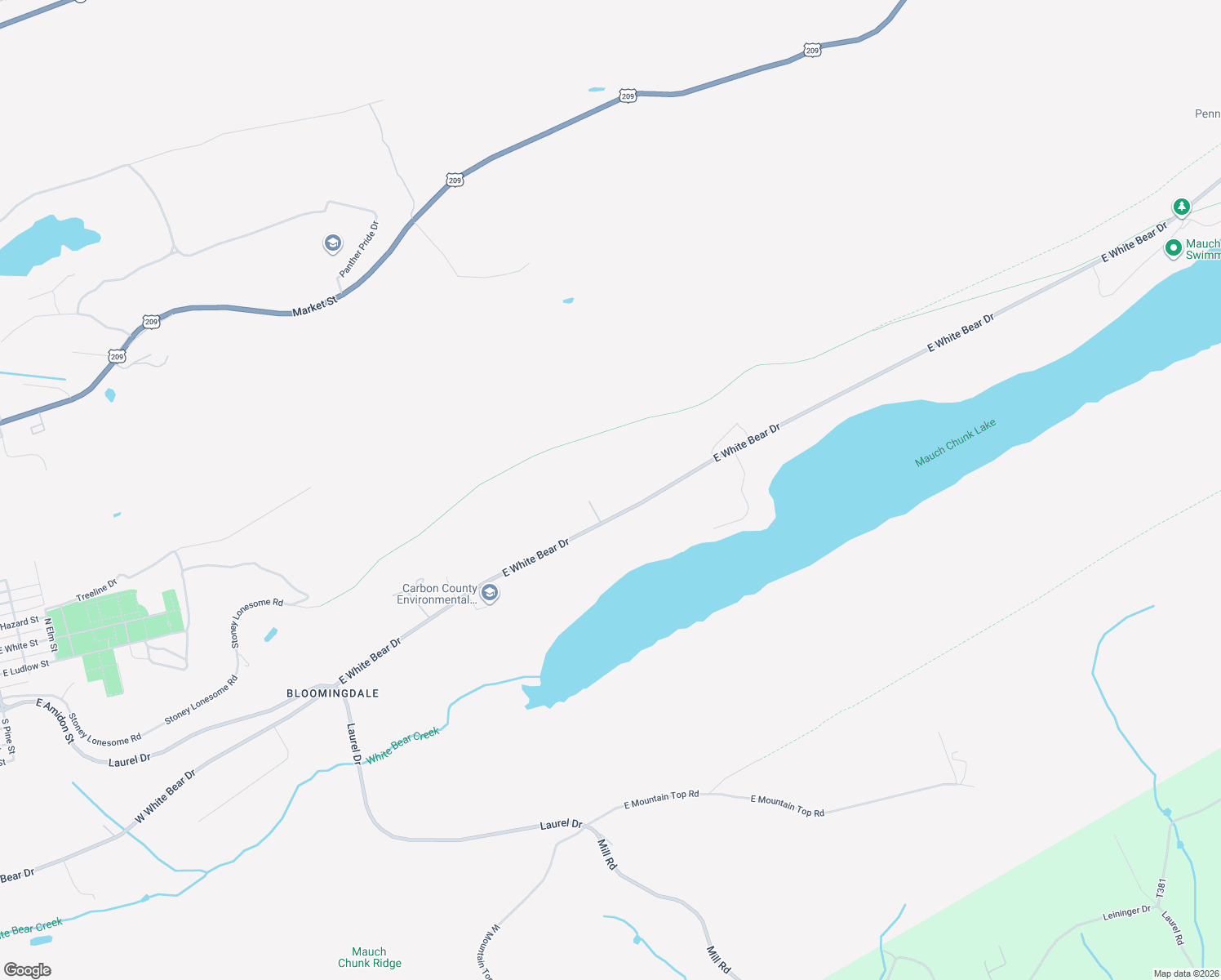 map of restaurants, bars, coffee shops, grocery stores, and more near 322 E White Bear Dr in Summit Hill