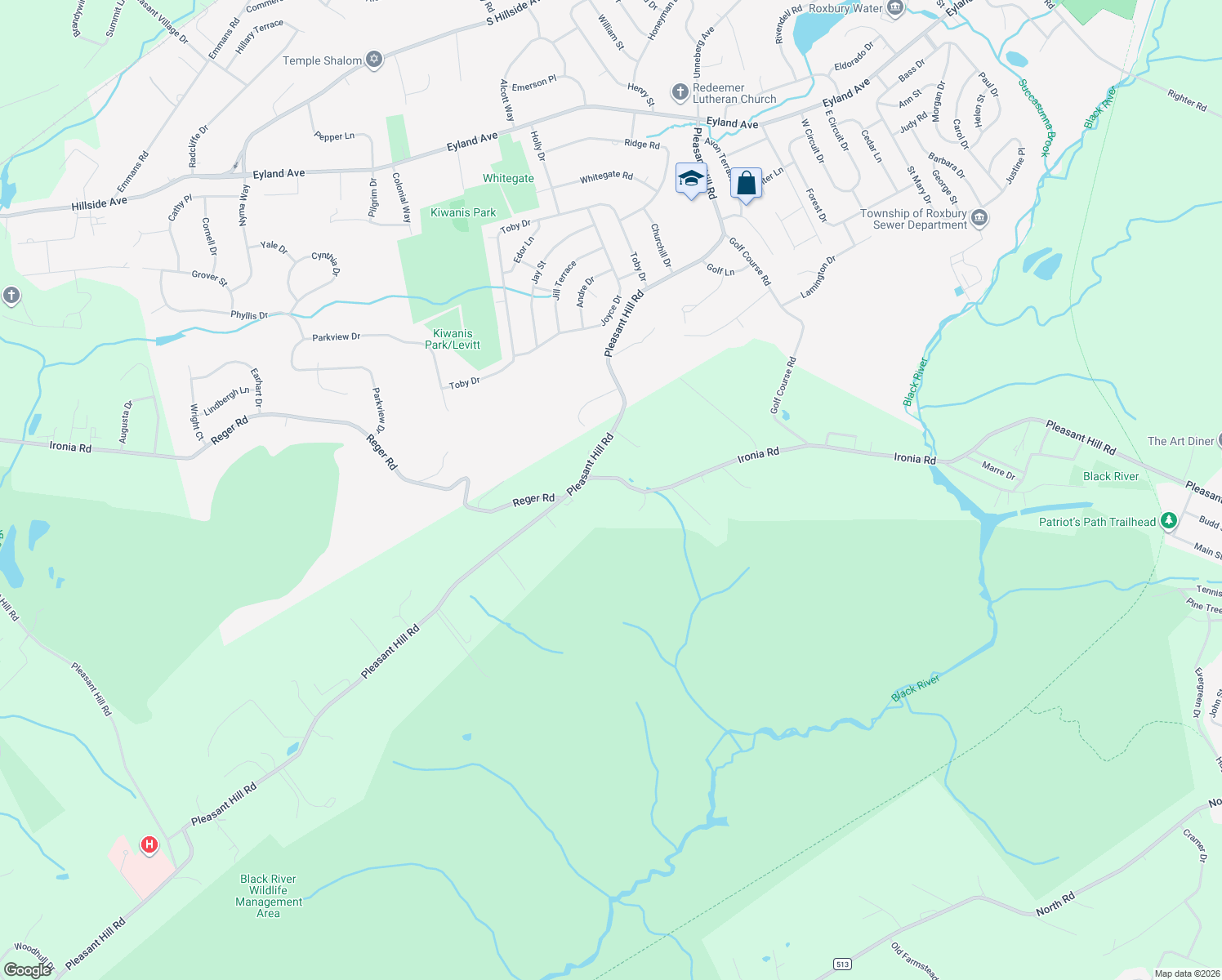 map of restaurants, bars, coffee shops, grocery stores, and more near 4 Ironia Road in Chester Township
