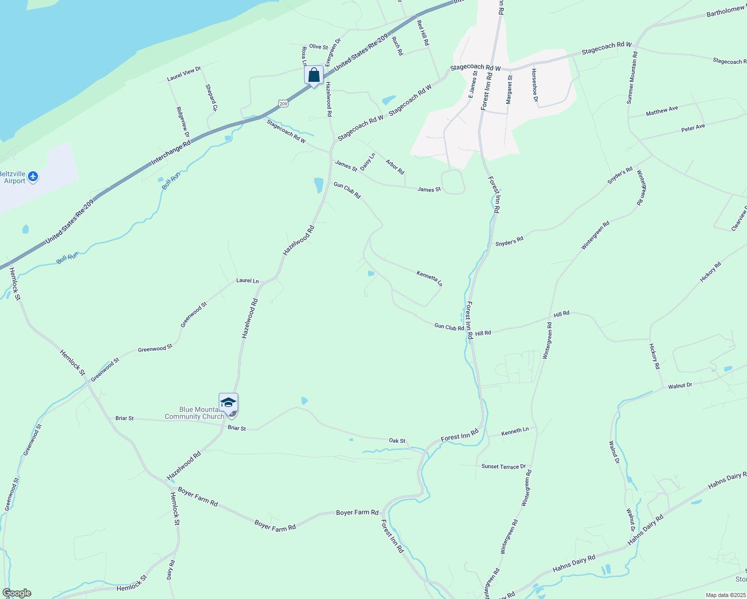 map of restaurants, bars, coffee shops, grocery stores, and more near 590 Gun Club Rd in Palmerton