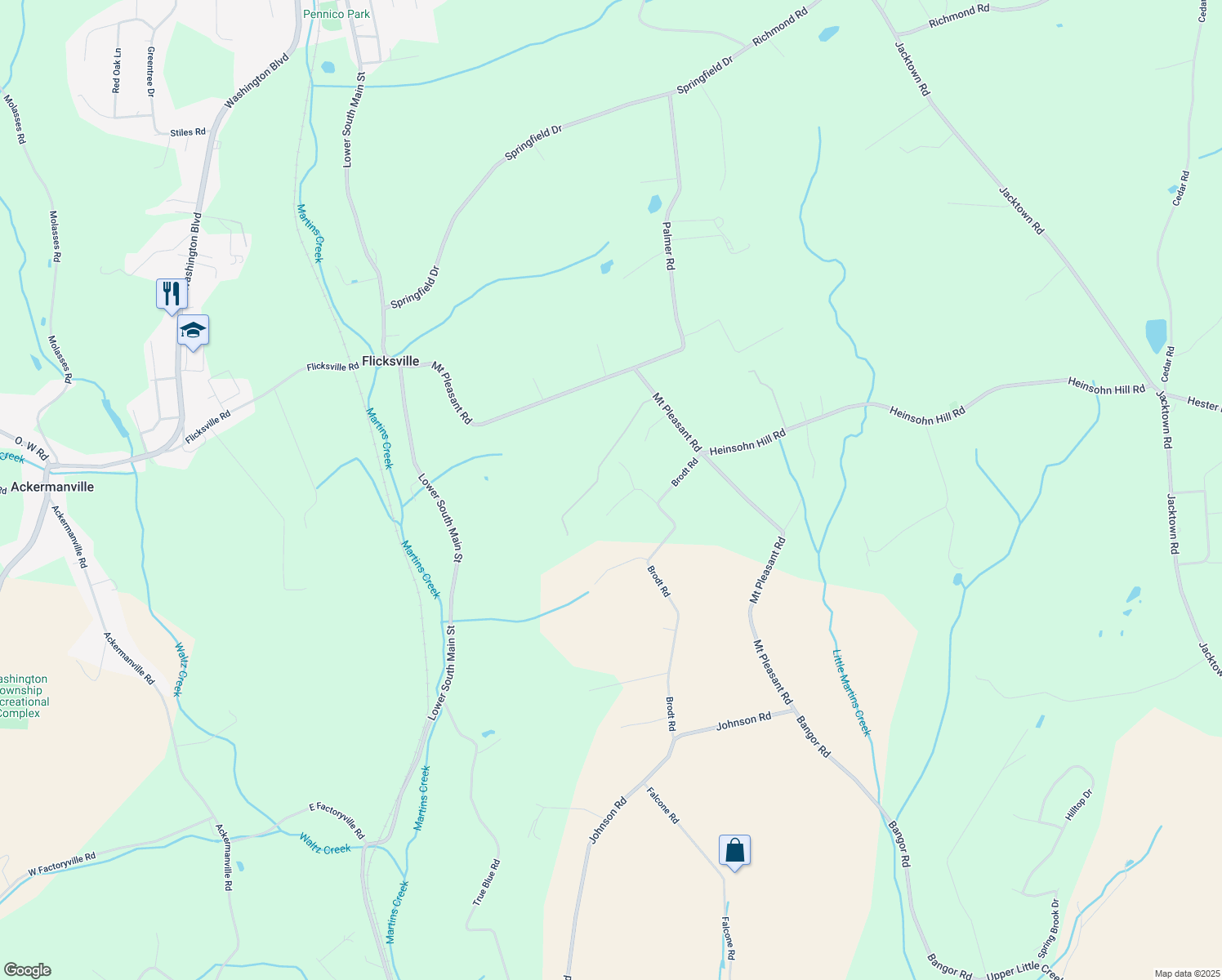 map of restaurants, bars, coffee shops, grocery stores, and more near 51 Mark Dylan Drive in Bangor