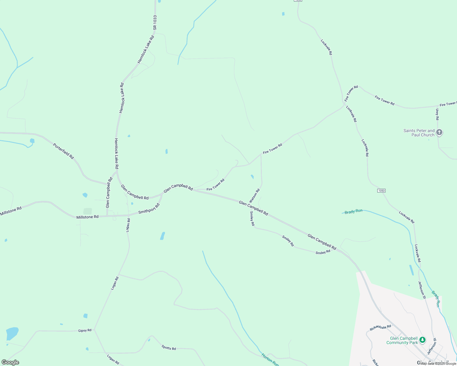 map of restaurants, bars, coffee shops, grocery stores, and more near 240 Fire Tower Road in Glen Campbell