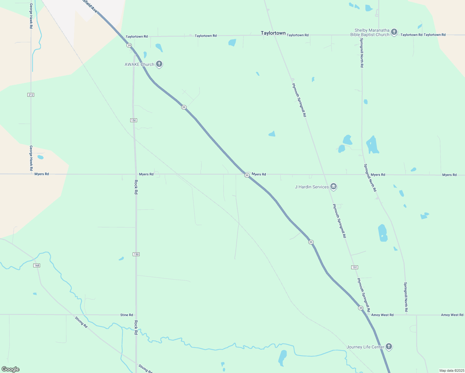 map of restaurants, bars, coffee shops, grocery stores, and more near 3203 Oesch Lane in Shelby