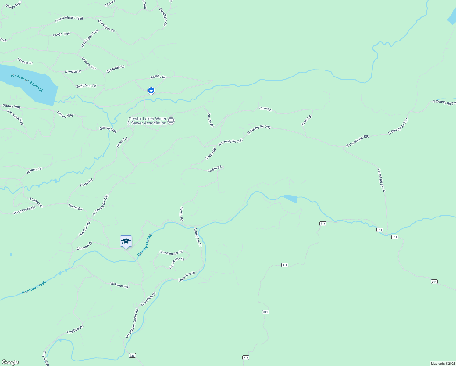 map of restaurants, bars, coffee shops, grocery stores, and more near 568 Caddo Road in Red Feather Lakes