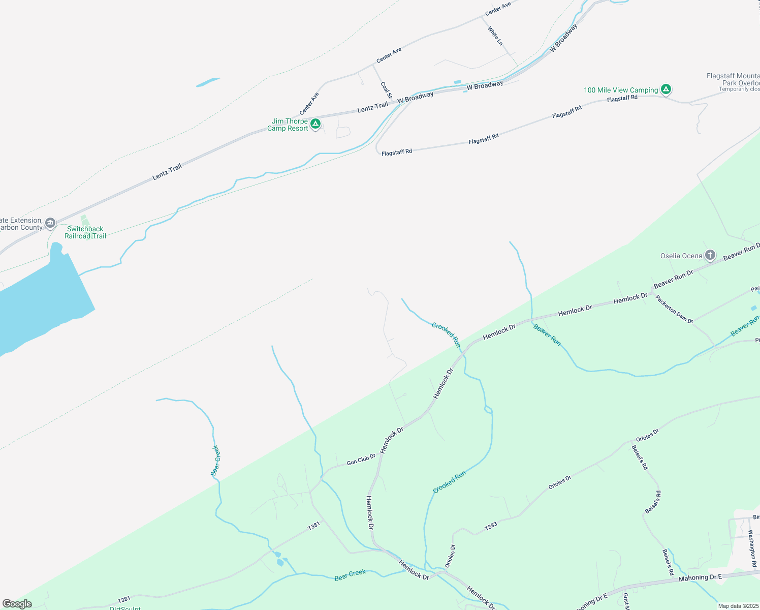 map of restaurants, bars, coffee shops, grocery stores, and more near 573 Highland Hills Road in Lehighton