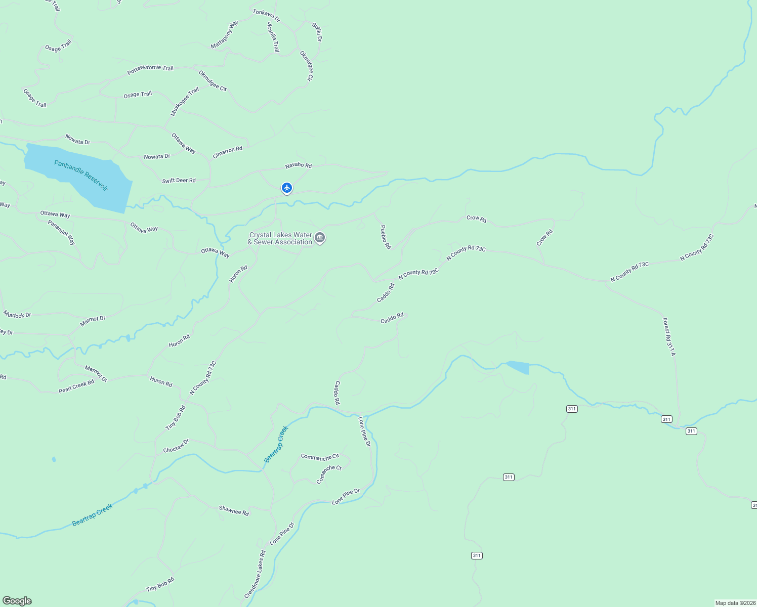 map of restaurants, bars, coffee shops, grocery stores, and more near 1293 Caddo Road in Red Feather Lakes