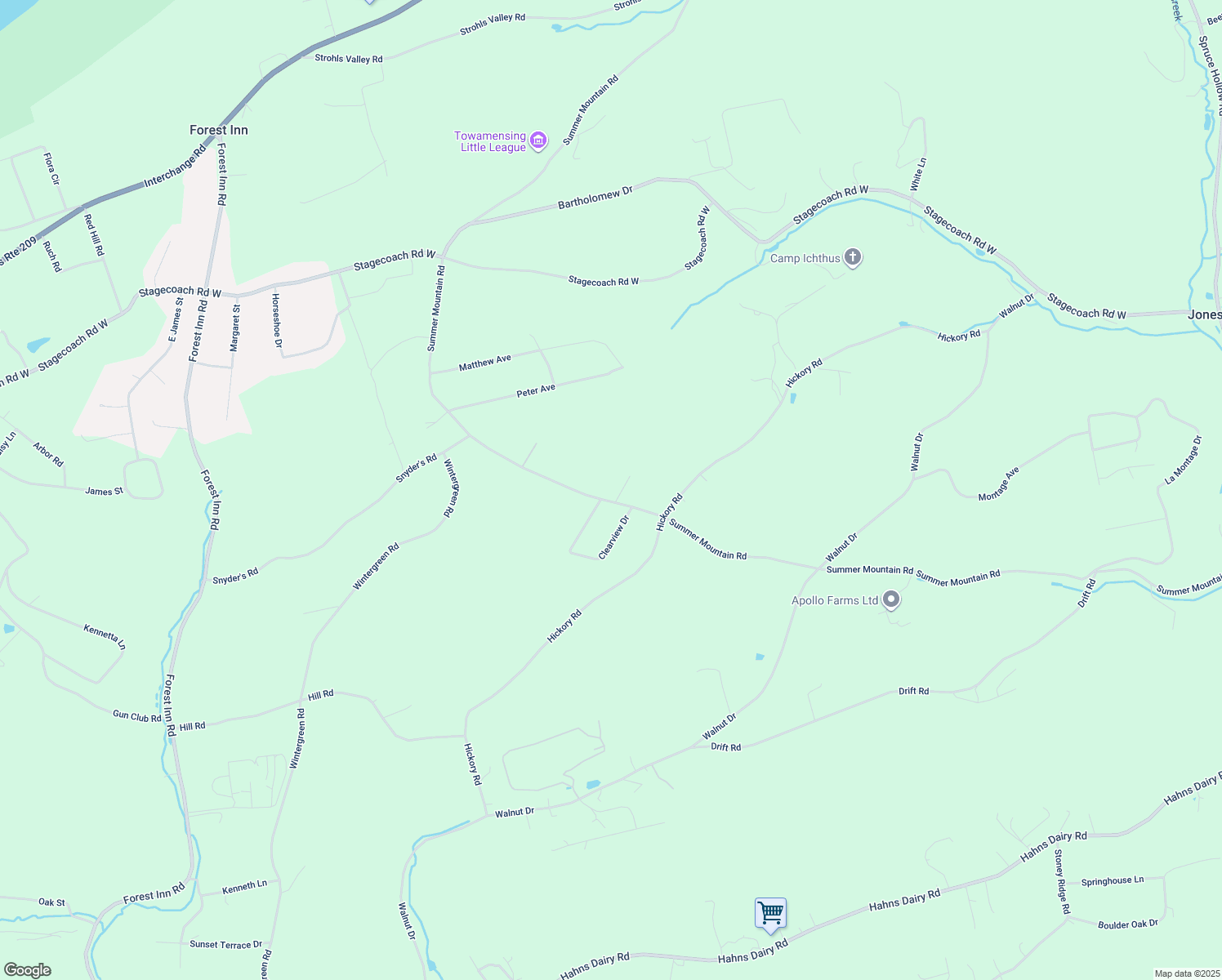 map of restaurants, bars, coffee shops, grocery stores, and more near 35 Green Briar Dr in Palmerton