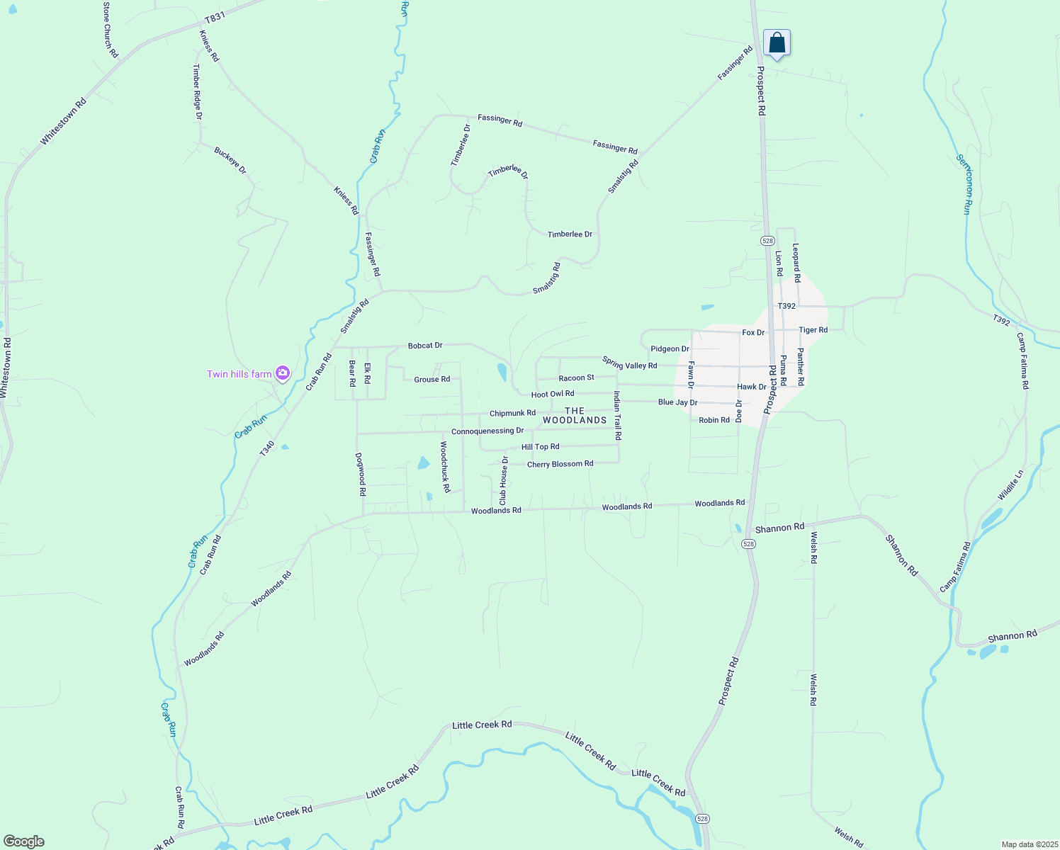 map of restaurants, bars, coffee shops, grocery stores, and more near 237 Connoquenessing Drive in Evans City