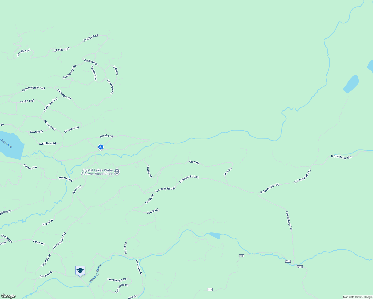 map of restaurants, bars, coffee shops, grocery stores, and more near 31 Sioux Court in Red Feather Lakes