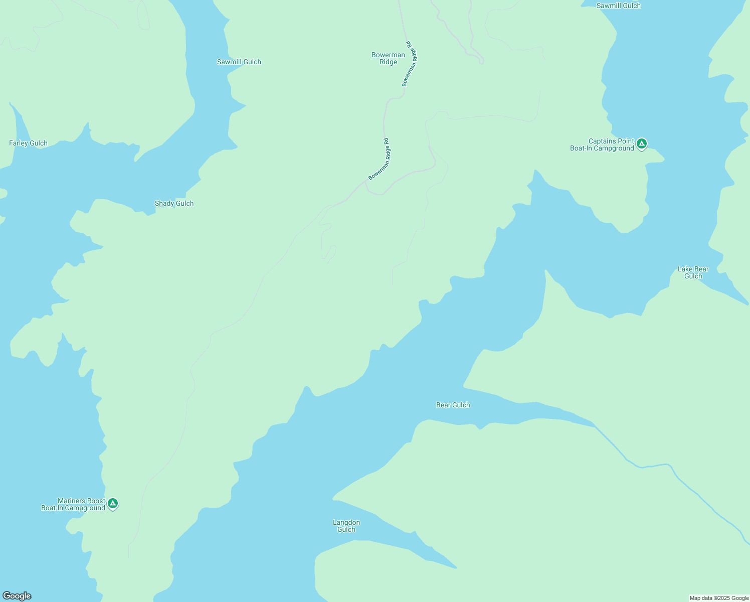 map of restaurants, bars, coffee shops, grocery stores, and more near Bowerman Ridge Road in Trinity Center