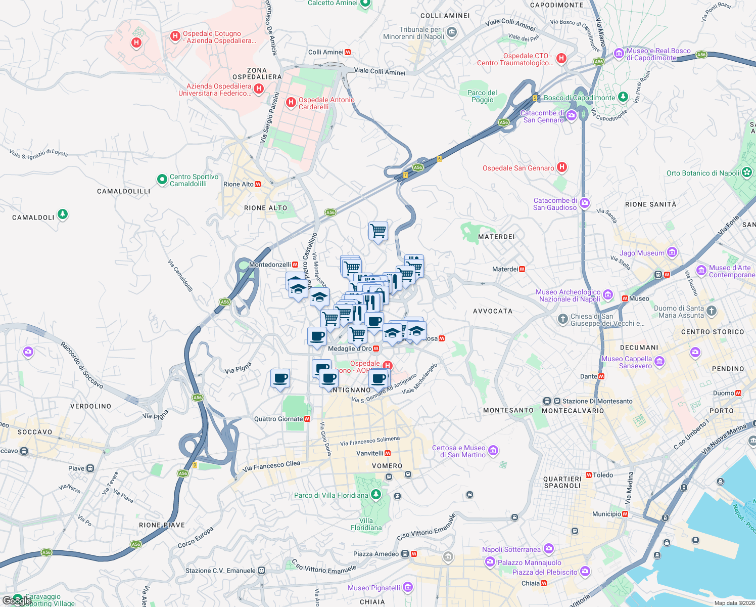map of restaurants, bars, coffee shops, grocery stores, and more near in Naples