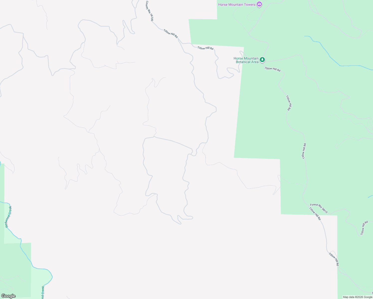 map of restaurants, bars, coffee shops, grocery stores, and more near 2660 Titlow Hill Road in Blue Lake