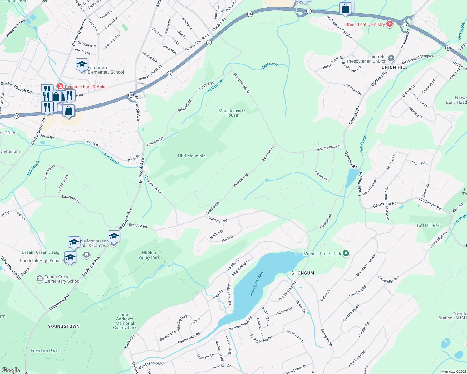 map of restaurants, bars, coffee shops, grocery stores, and more near 31 Everdale Road in Randolph