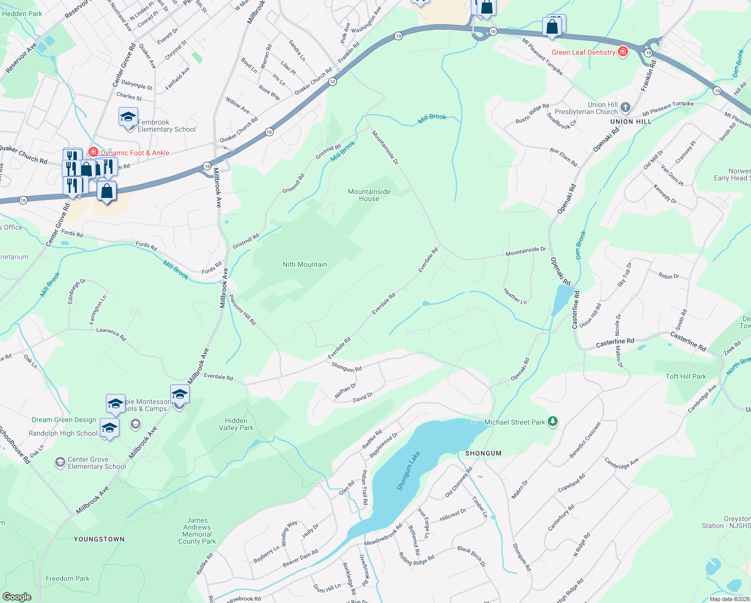 map of restaurants, bars, coffee shops, grocery stores, and more near 31 Everdale Road in Randolph