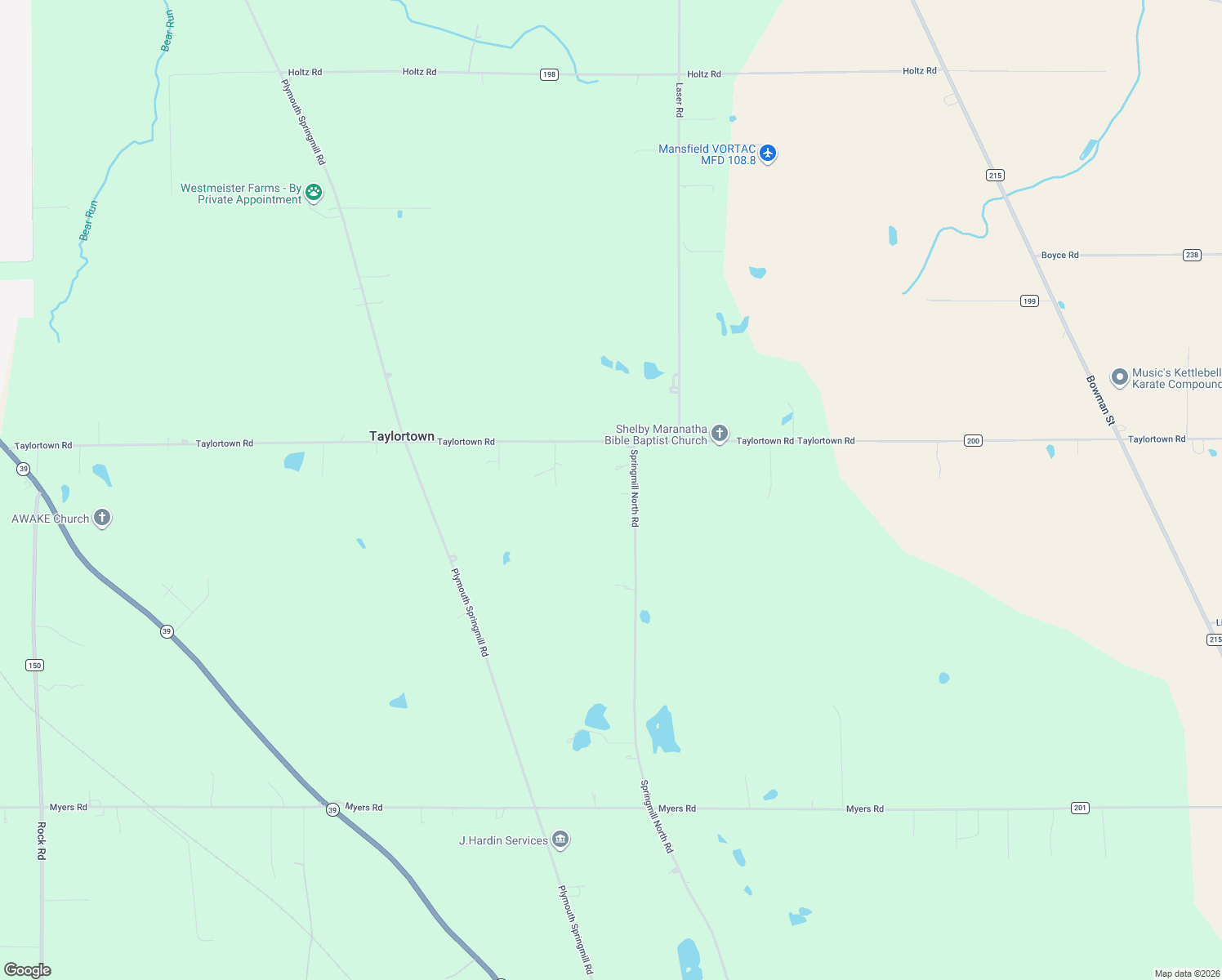 map of restaurants, bars, coffee shops, grocery stores, and more near 3711 Springmill North Road in Shelby