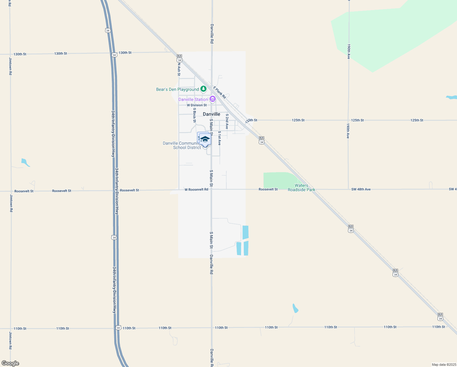map of restaurants, bars, coffee shops, grocery stores, and more near 528 S 2nd Ave in Danville