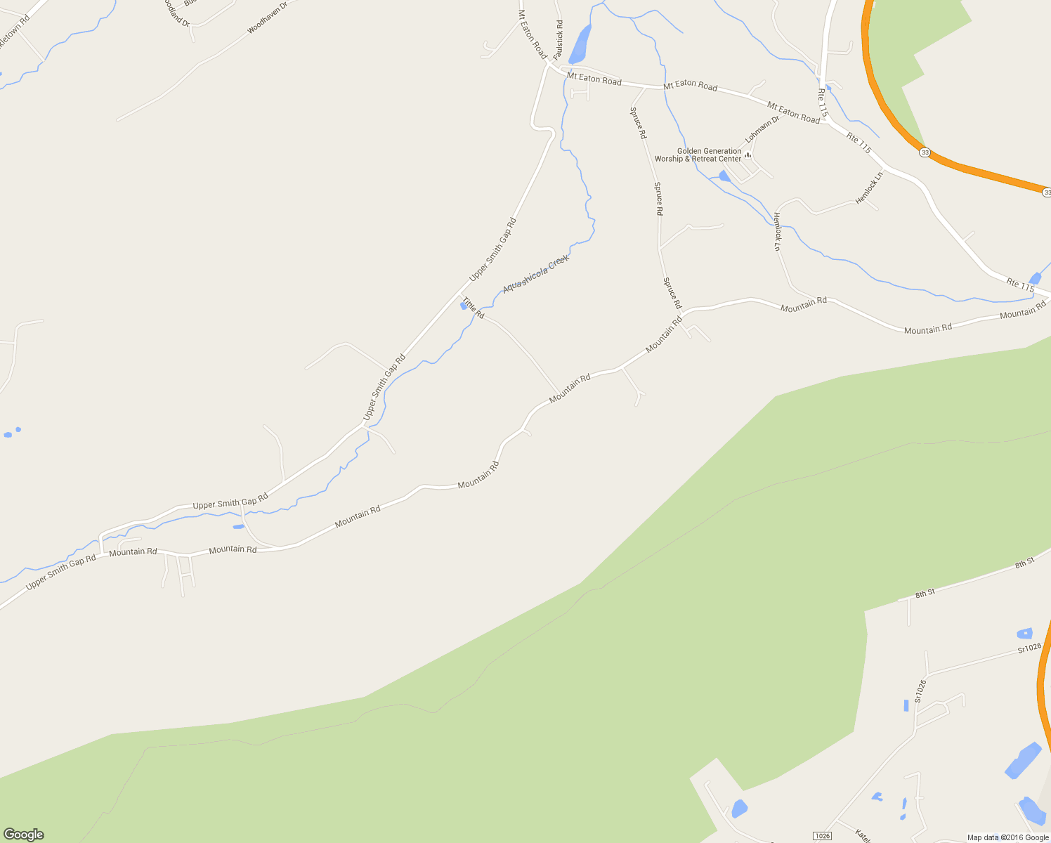 map of restaurants, bars, coffee shops, grocery stores, and more near 3038 Mountain Road in Saylorsburg