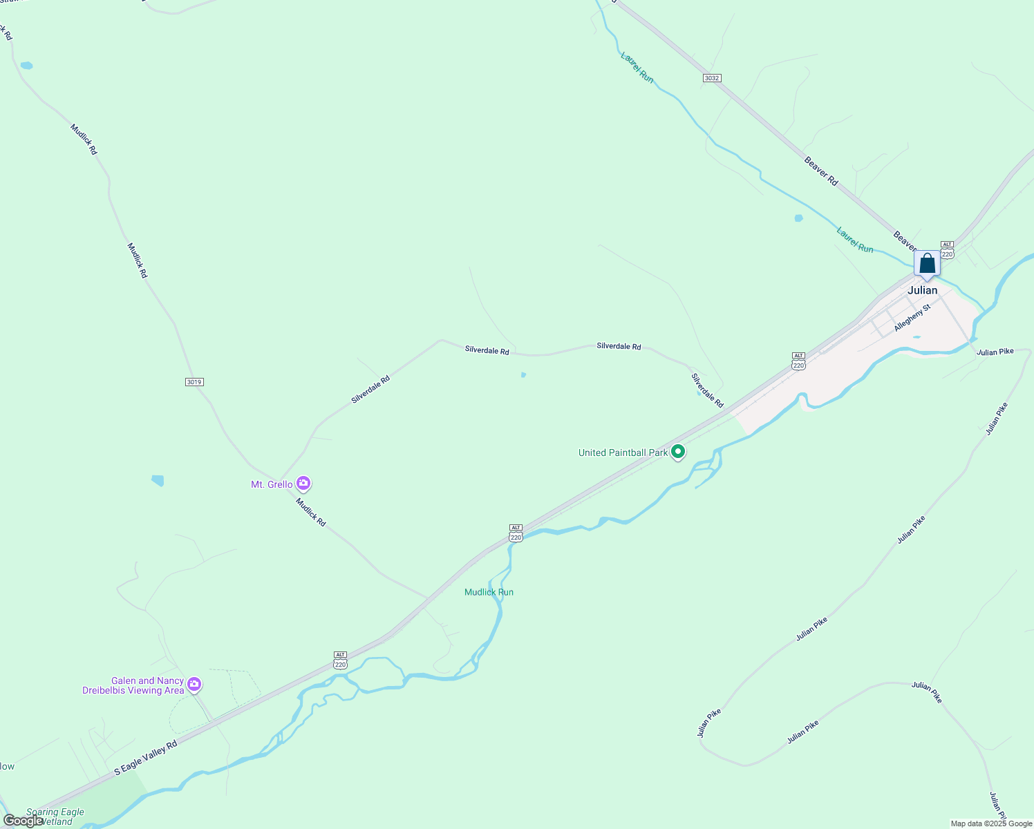 map of restaurants, bars, coffee shops, grocery stores, and more near 423 Silverdale Road in Julian