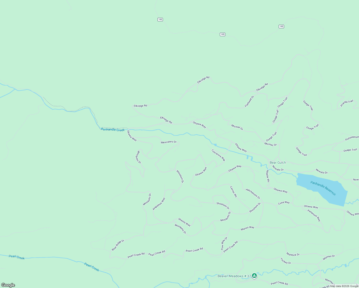 map of restaurants, bars, coffee shops, grocery stores, and more near 451 Mescalero Drive in Red Feather Lakes