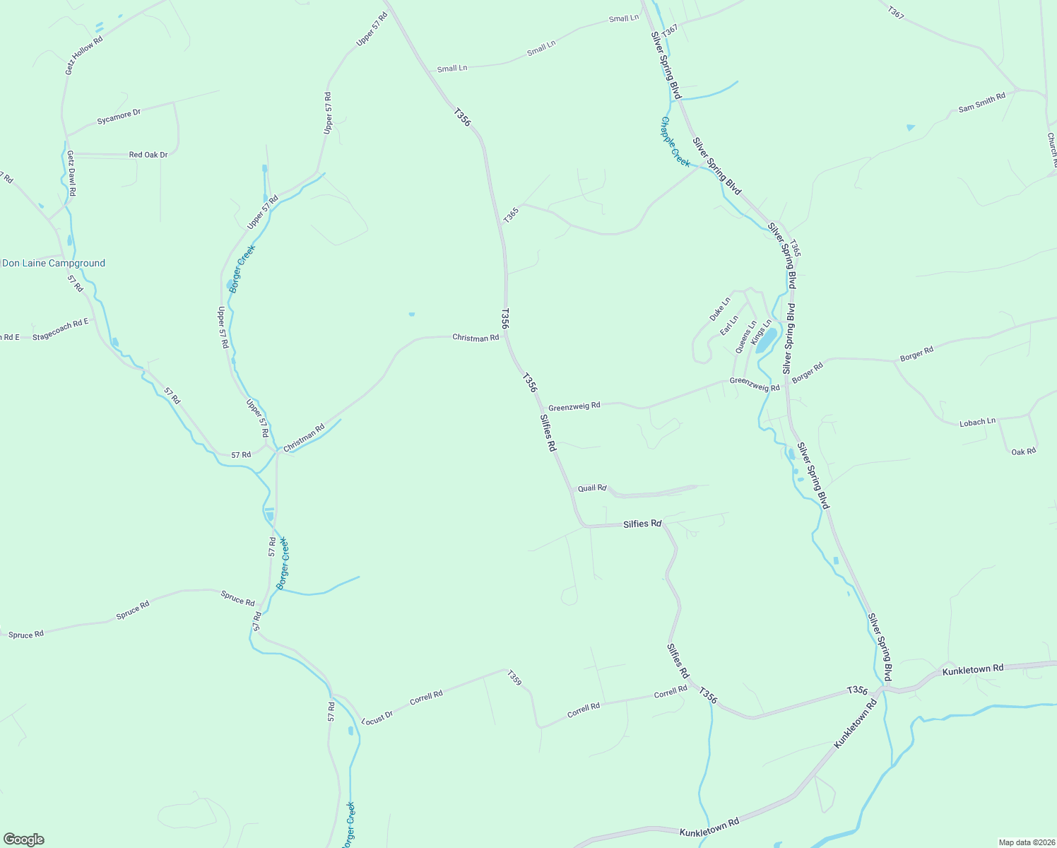 map of restaurants, bars, coffee shops, grocery stores, and more near Silfies Road in Kunkletown