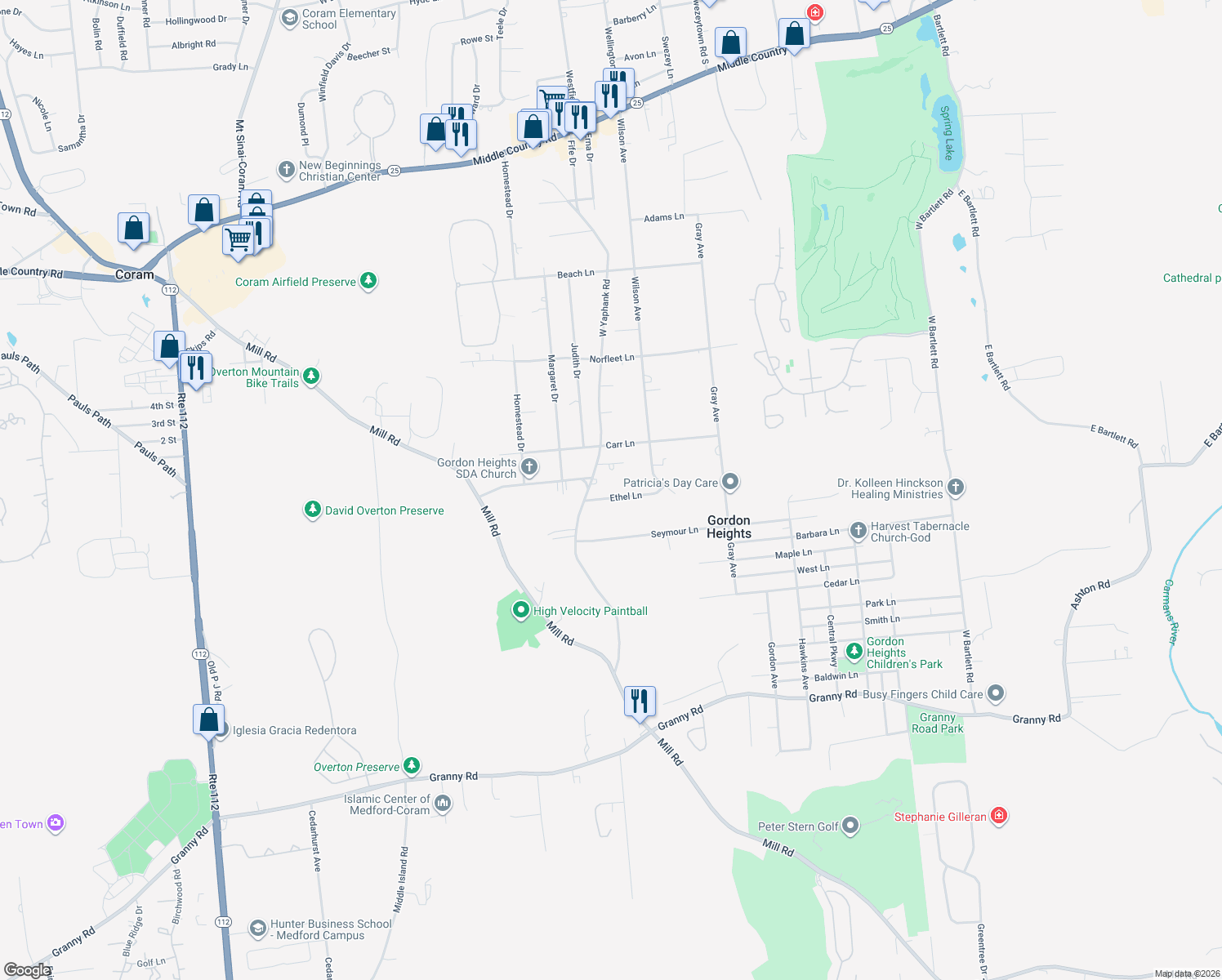 map of restaurants, bars, coffee shops, grocery stores, and more near 21 Ethel Ln in Medford