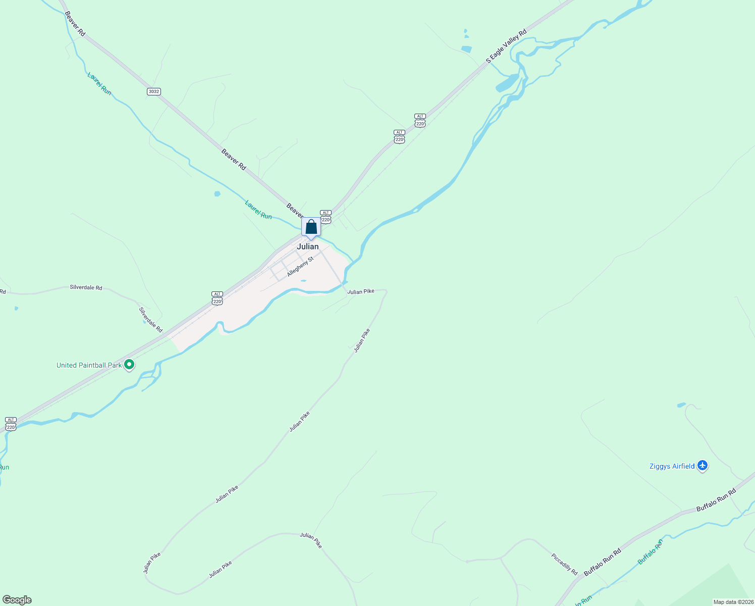 map of restaurants, bars, coffee shops, grocery stores, and more near 143-301 Julian Pike in Port Matilda