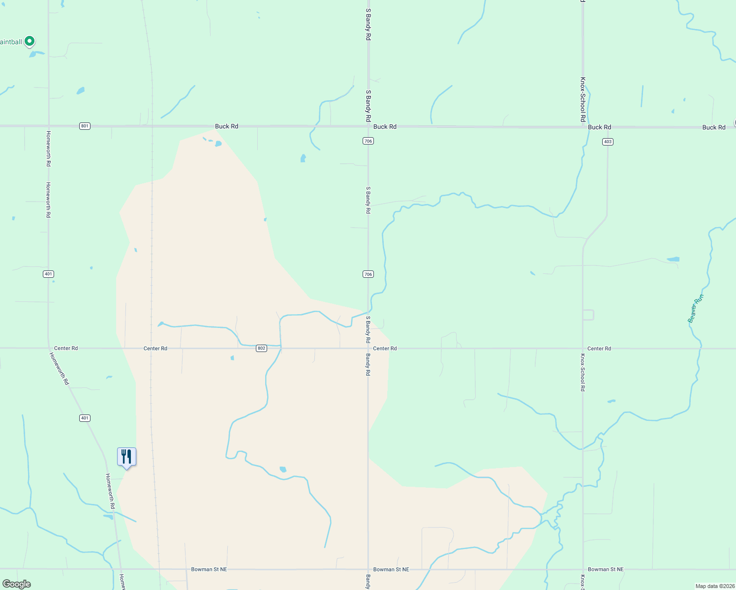 map of restaurants, bars, coffee shops, grocery stores, and more near 2775 South Bandy Road in Alliance