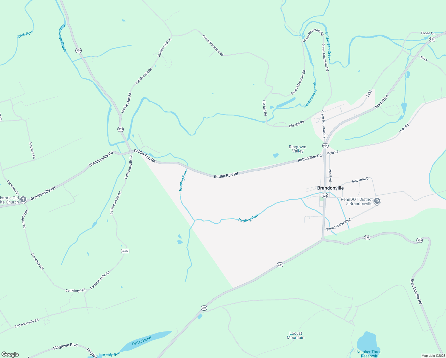 map of restaurants, bars, coffee shops, grocery stores, and more near 518 Rattlin Run Road in Ringtown