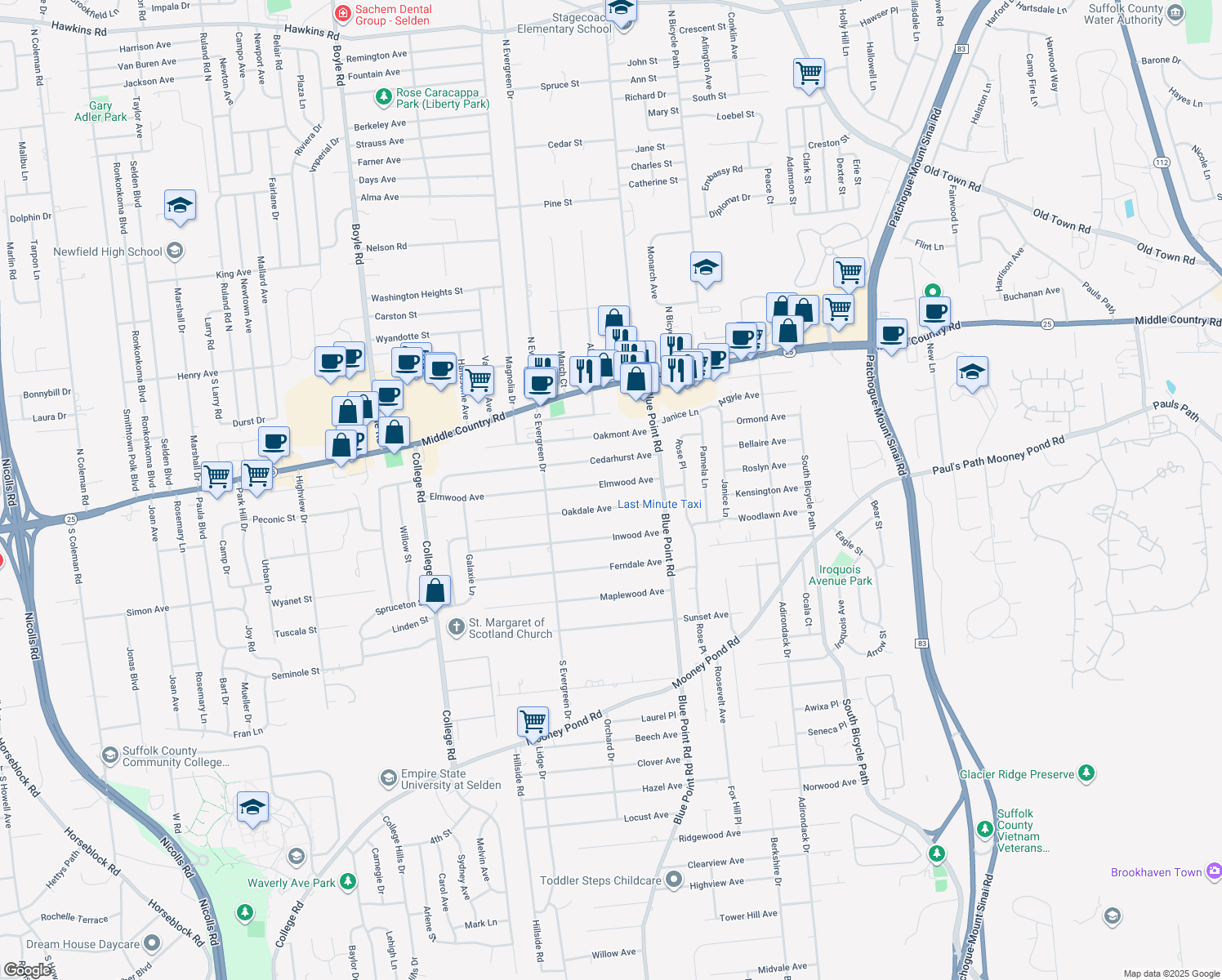 28 Elmwood Avenue, Selden NY Walk Score