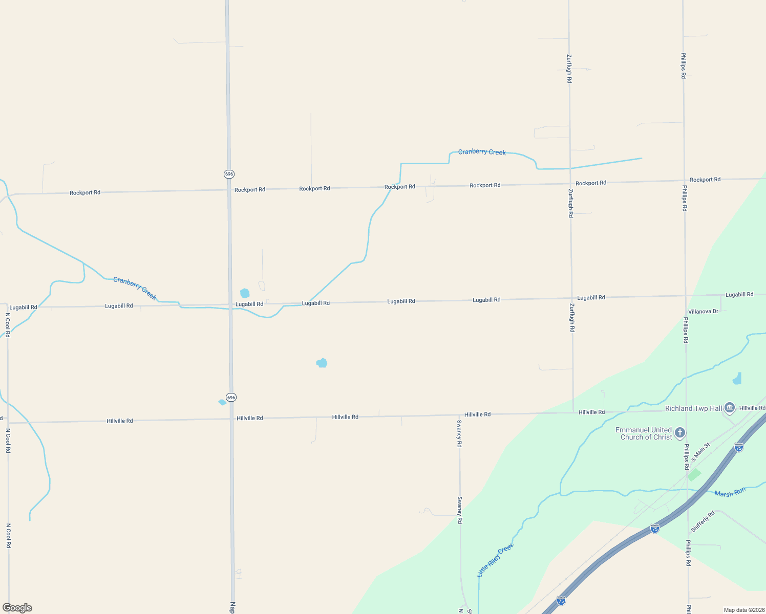 map of restaurants, bars, coffee shops, grocery stores, and more near 7560 Lugabill Road in Bluffton