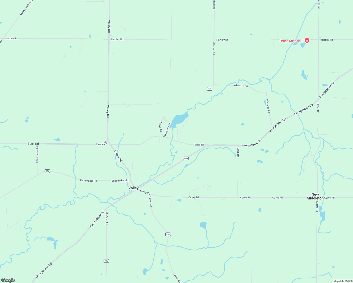 map of restaurants, bars, coffee shops, grocery stores, and more near 29663 Buck Road in Salem