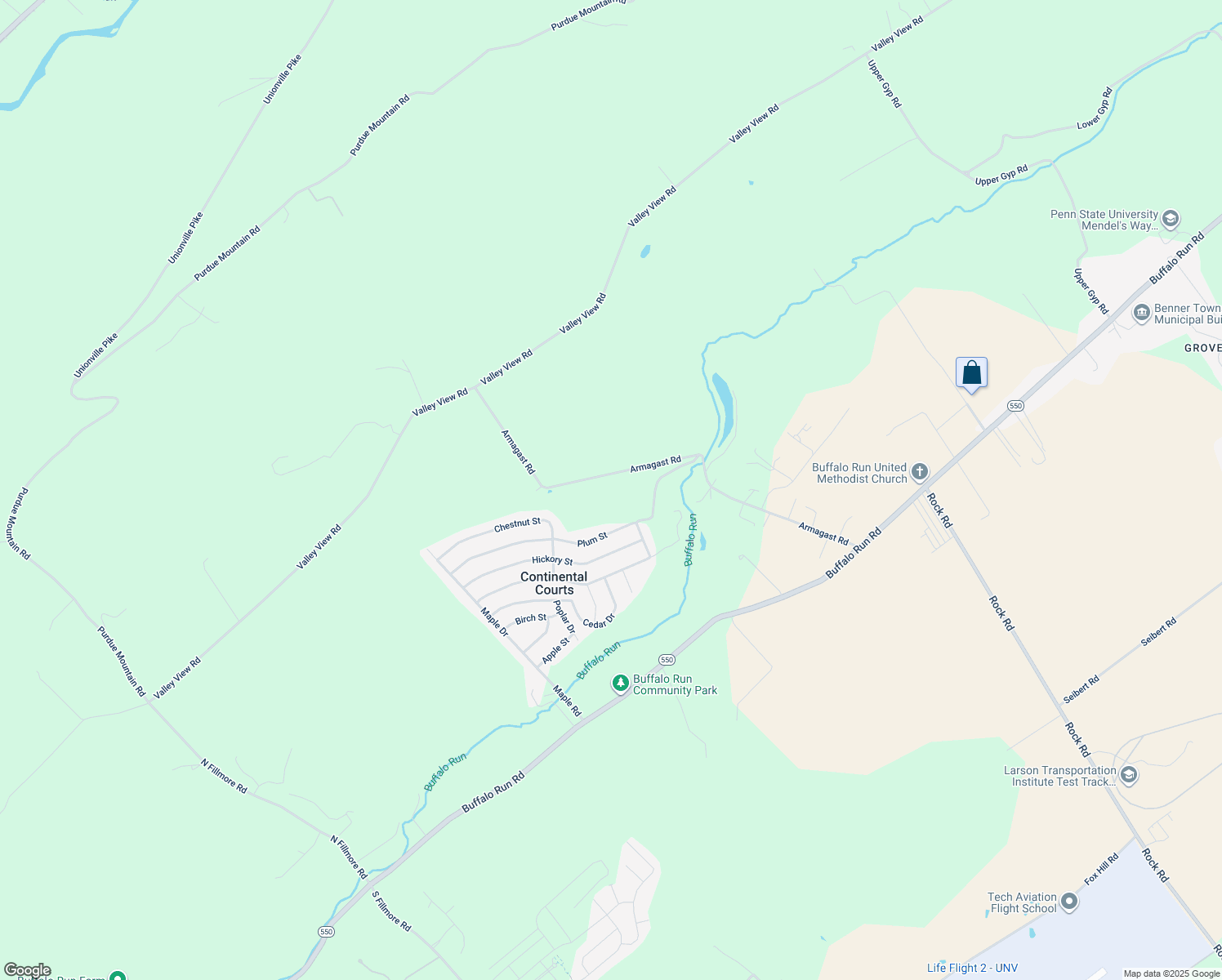 map of restaurants, bars, coffee shops, grocery stores, and more near 450 Armagast Road in Bellefonte
