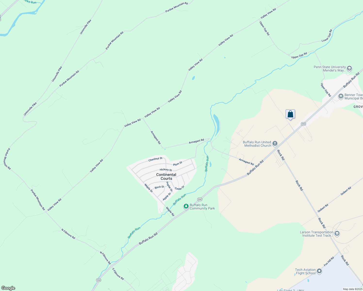 map of restaurants, bars, coffee shops, grocery stores, and more near 450 Armagast Road in Bellefonte