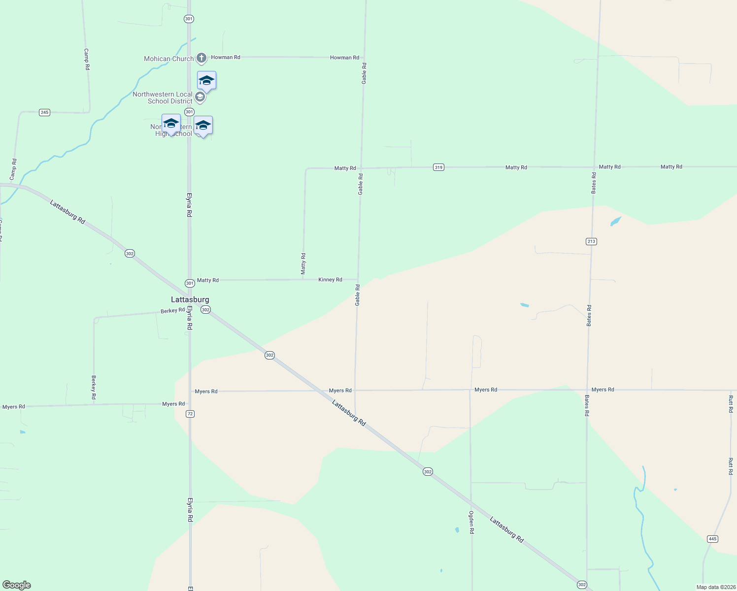 map of restaurants, bars, coffee shops, grocery stores, and more near 6581 Gable Road in West Salem
