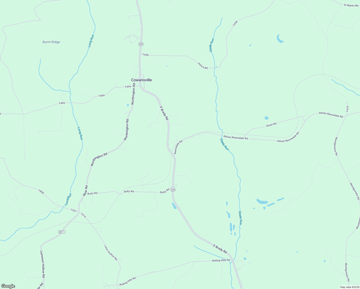 map of restaurants, bars, coffee shops, grocery stores, and more near 140 Reesedale Road in Kittanning