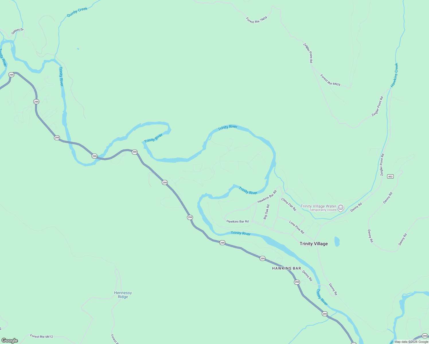 map of restaurants, bars, coffee shops, grocery stores, and more near Suzy Q Road in Burnt Ranch