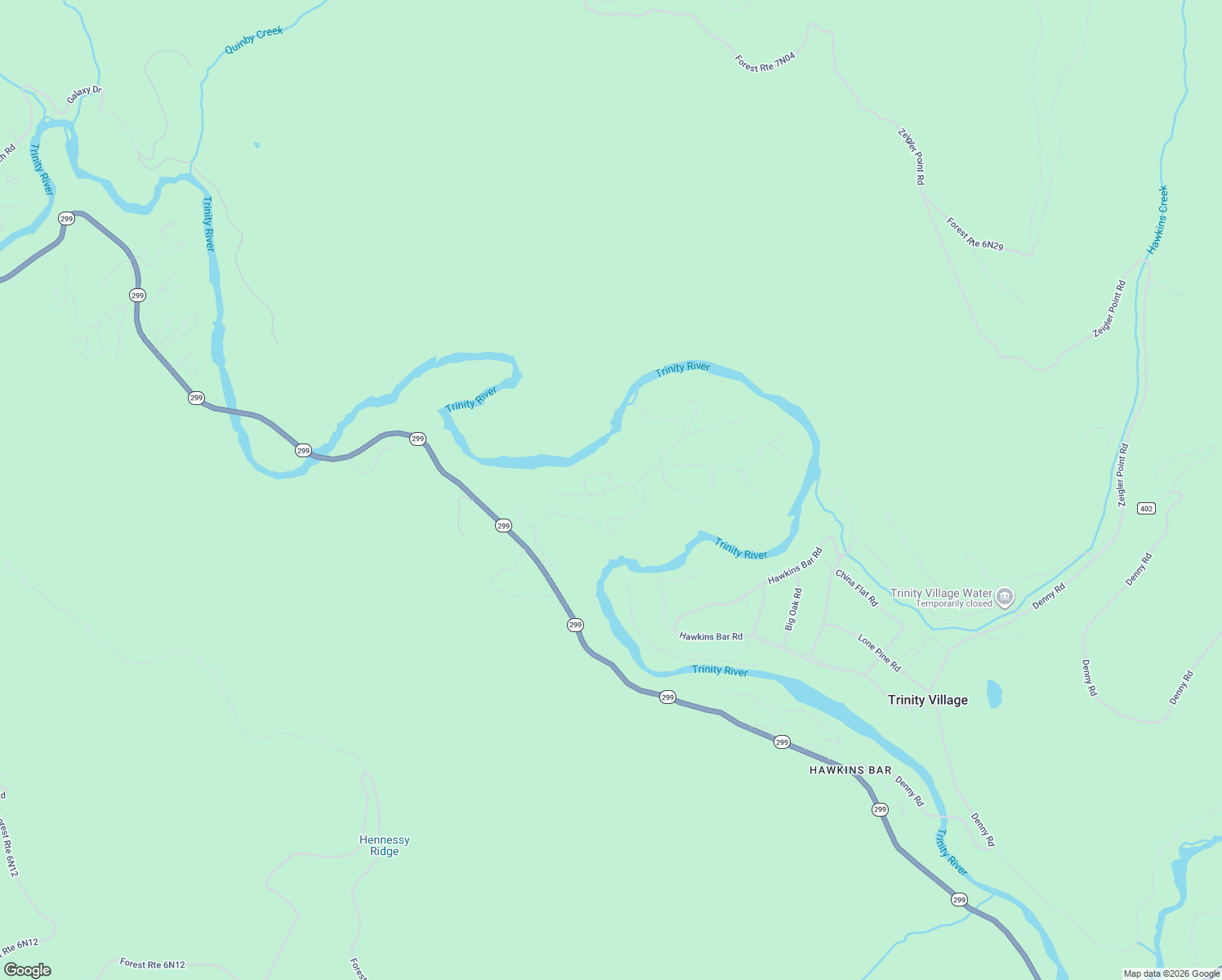 map of restaurants, bars, coffee shops, grocery stores, and more near North Suzy Q Road in Burnt Ranch